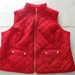 Women's St. John's Bay Quilted Vest, Red, Size: 4X